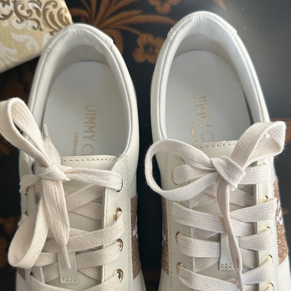 Jimmy Choo White Sneakers with Gold Details - Picture 6 of 6